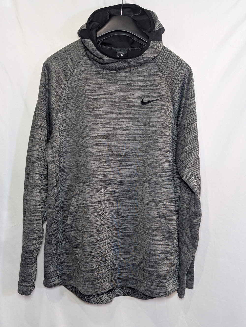Nike Dri-FIT Men’s Large Gray Marled Hooded Performance Pullover